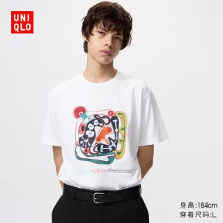 优衣库 PosterArtCollection UT男装女装印花T恤/短袖T恤487767 00 白色