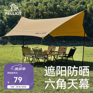 伯希和 户外六角天幕露营防雨多人防风大空间野营遮阳棚 16202721