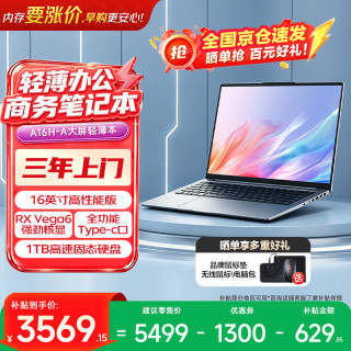 联想 投资品牌 异能者 笔记本电脑A16H-A 16英寸 锐龙R2314 16G+1T 大屏轻薄本性能本学习办公商务本