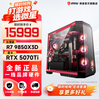 微星 全家桶锐龙AMDR7 9800X3D主机组装电脑DIY组装机 锐龙7 9850X3D+RTX5070Ti丨配七