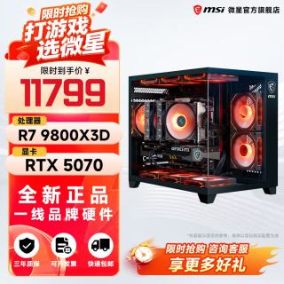 微星 全家桶锐龙AMDR7 9800X3D主机组装电装机 锐龙7 9800X3D+RTX5070丨配三