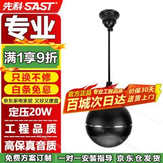 先科 吊球音响吸顶音箱25W天花吸顶喇叭套装吊顶超市广播系统商场背景音乐 吊球喇叭