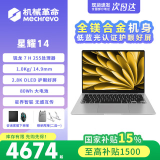 机械革命 星耀14超长待机18H超长待机2.8K OLED屏120Hz 办公笔记本