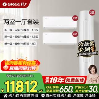 格力 空调套装 云佳pro 新一级能效 变频冷暖 纯铜管 节能省电舒适风 客厅立式空调柜挂套装 国家补