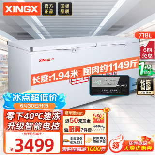 星星 718升单温冰柜商用冷藏冷冻两用卧式冰箱商用大容量保鲜速冻雪柜-40℃冷冻柜BD/BC-718GD