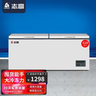 志高 冰柜商用大容量冷冻柜 卧式速冻冷藏保鲜单温2米 618L