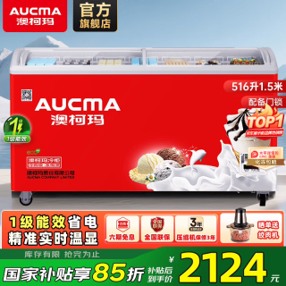 澳柯玛 商用大容量冷柜 卧式冷冻展示柜雪糕柜 全篮筐便利店冷冻柜平岛柜 516升