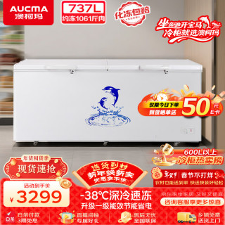 澳柯玛 商用737升单温冷柜 家用大容量冰柜 卧式冰箱冷藏冷冻商超雪糕柜 一级能效 BC/BD-737TC