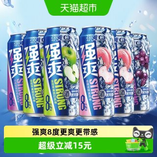 移动端、88VIP：锐澳 洋酒 预调 鸡尾酒 果酒 8度 强爽系列 500ml*6罐（5种口味）