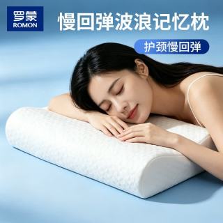 罗蒙 波浪型记忆枕成人颈椎枕透气曲线枕家用护颈枕 慢回弹记忆枕 单只 中枕 单只装 8cm-10cm