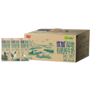 光明 优加湿地有机纯牛奶 250ml*12盒