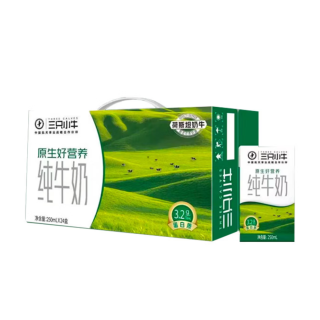 现代牧业 三只小牛纯牛奶250ml*24盒 100%生牛乳
