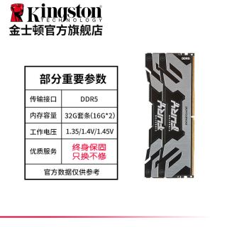 金士顿 叛逆者ddr5 7200/7600/8000台式电脑电竞超频马甲内存条rgb