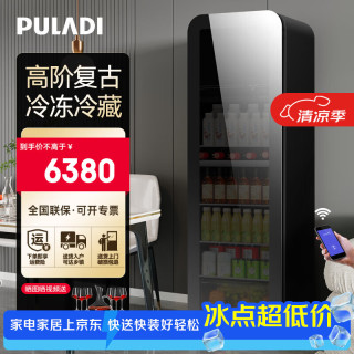 普拉蒂 变频一级能效冰吧家用客厅冷冻冷藏无霜箱 1.63米双温｜冷冻+冷藏｜178L