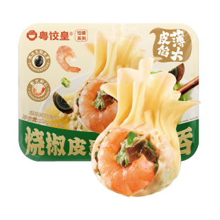 粤饺皇 鲜虾蟹籽云吞猪肉手工馄饨虾仁水饺速食早餐夜宵 烧椒皮蛋虾仁云吞224g*1
