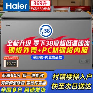 海尔 冰柜商用大容量369升 零下38℃丨一级能效丨直冷减霜80%