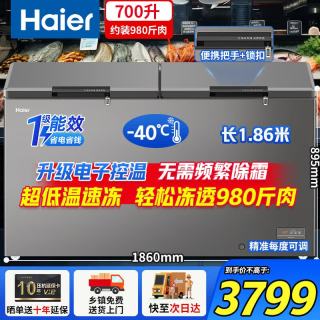 海尔 冰柜商用大容量300/400/500/700/800升以上一级能效全冷冻柜零下-40度超低温无需除霜冷柜