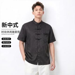 罗蒙 新中式 短袖衬衫
