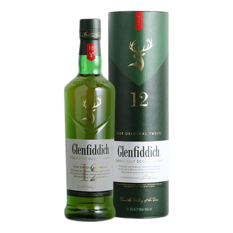格兰菲迪 Glenfiddich 单一麦芽威士忌 12年 700ml