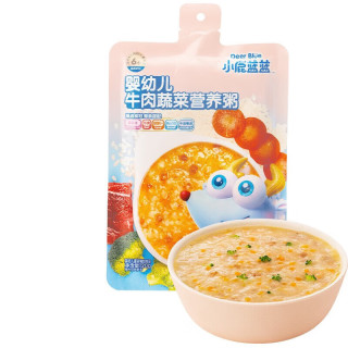 小鹿蓝蓝 宝宝营养粥6月+宝宝辅食开袋即食早餐便携装多口味锁鲜装 牛肉蔬菜味/120g