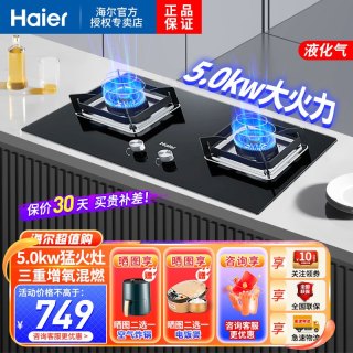 海尔 燃气灶液化气灶双灶智能熄火保护5.0KW大火力 三重增氧混燃