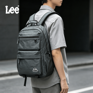 Lee通勤商务双肩包男2026新款大容量电脑背包登山旅行包户外书包百搭 苔藓绿（独立缓震电脑