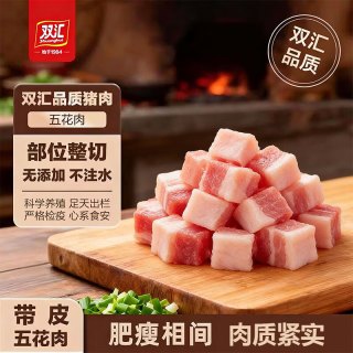 双汇生鲜肉 SHUANGHUI BUTCHERY原切冷鲜猪肉五花肉 肥肠 猪后腿肉 猪舌头口条生鲜食材 冷链配送 双汇五花肉2斤(1000gx1包)