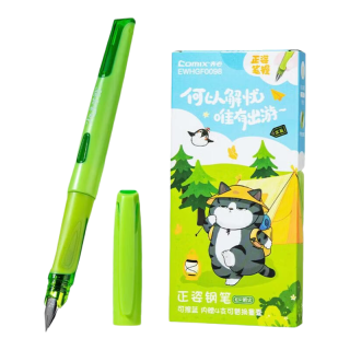 齐心 可擦正姿钢笔 EF尖0.38mm 吾皇猫联名 1支+4墨囊