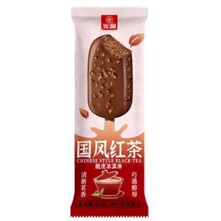 光明牌 冷饮冰淇淋雪糕棒冰面点馄饨 国风红茶脆皮雪糕62g*40支