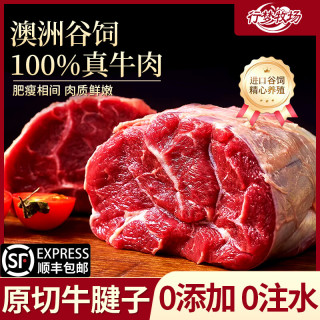 行梦牧场 进口原切0添加牛腱子肉 谷饲新鲜牛肉健身代餐牛腱肉生鲜牛腱子 牛腱子原切2斤装