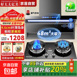 好太太亿美抽油烟机家用顶侧双吸变频一级能效厨房大吸力智能语音免拆洗吸烟机
