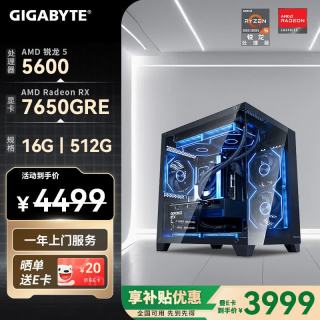 技嘉 AMD锐龙R5 5600 RX7650GRE 组装电脑