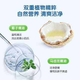 青蛙王子 宝宝洗发沐浴露二合一椰油精华大瓶装0-12岁儿童宝宝洗发水洗发露 1L