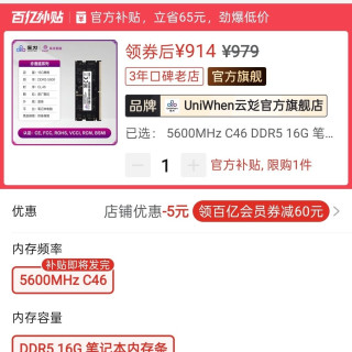 紫光国芯 DDR5 笔记本内存国产好价