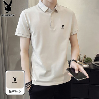 PLAYBOY 男士短袖t恤夏季商务修身百搭休闲翻领polo衫透气薄款男