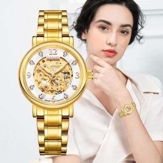 BEGEEL 手表女机械时尚高级感金表进口机芯防水品牌机械表女