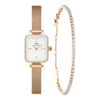 Daniel Wellington DW手表套装女士QUADRO星环石英腕表小方表手链生日送礼