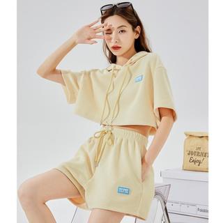 唐狮 女士连帽短袖卫衣