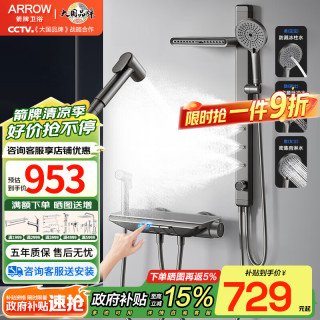 箭牌 枪灰简易淋浴花洒套装无顶喷家用增压花洒喷头琴键淋浴花洒套装 枪灰钢琴键三功能花洒