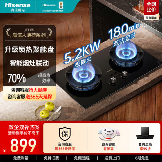 海信 燃气灶家用双边定时天然气灶联动台嵌两用易清洁可调节底座猛火煤气灶