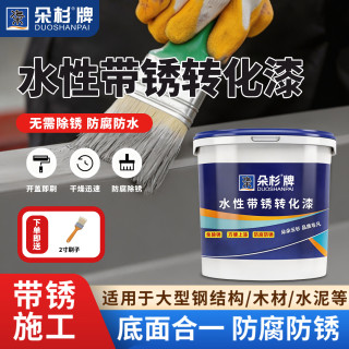 朵杉防锈漆免除锈金属铁锈转化剂免打磨彩钢瓦翻新油漆涂料水性漆 中灰 1kg