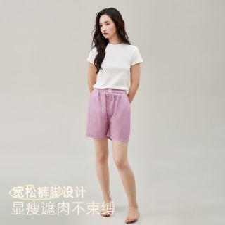 安之伴 巨凉感 女士睡裤 2026 100%纯棉梭织短裤