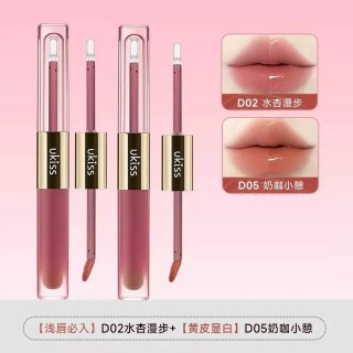 ukiss 双头唇釉2支口红不沾杯裸