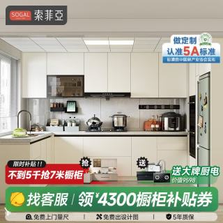 索菲亚 橱柜定制现代厨房柜子 7m套餐（3m地柜+3m台面+1m吊柜）