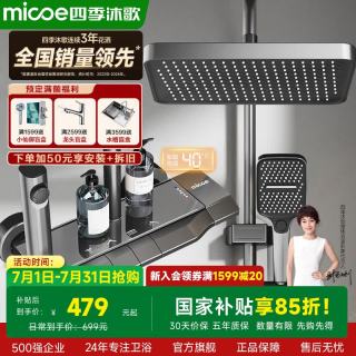四季沐歌 淋浴花洒套装枪灰沐浴花洒全套淋浴器增压
