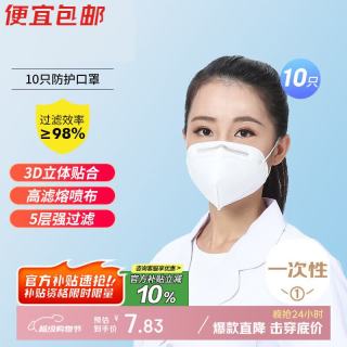 绿驰 10只KN95口罩 防粉尘飞沫雾霾