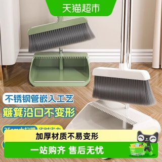88VIP：达福芮 DFR-55089 扫把套装 家用扫帚簸箕组合 PP+不锈钢材质 大号米白/莫兰迪绿
