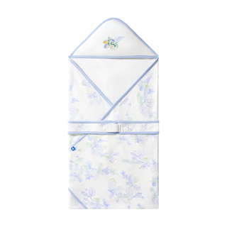 babycare 初生婴儿全棉抱被 金标有机棉 浮雕蓝 90*90cm