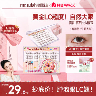 MR.WISH 百利甜心愿先生免胶假睫毛微斜飞自然不压眼QJ