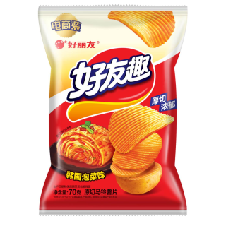 好丽友 好友趣呀土豆膨化薯片 韩国泡菜味 70g×1袋